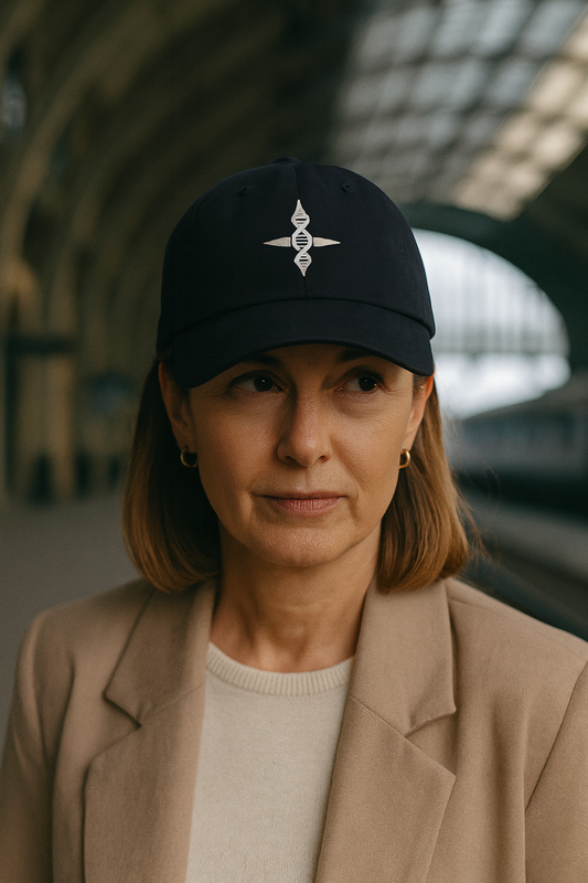 Minimalist Wander Gene Embroidered DNA/North Star/Compass Dad hat