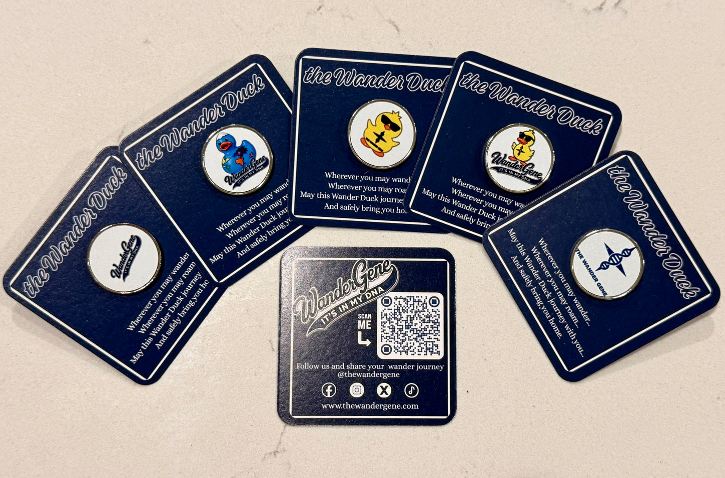 Wander Gene™ Collector Lapel Pins — Complete Set of 5
