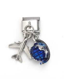 Airplane & Globe Dangle