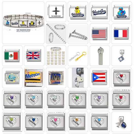 Wander Gene™ Wander the World Italian Charm Bracelet, Watch Band & Keychain